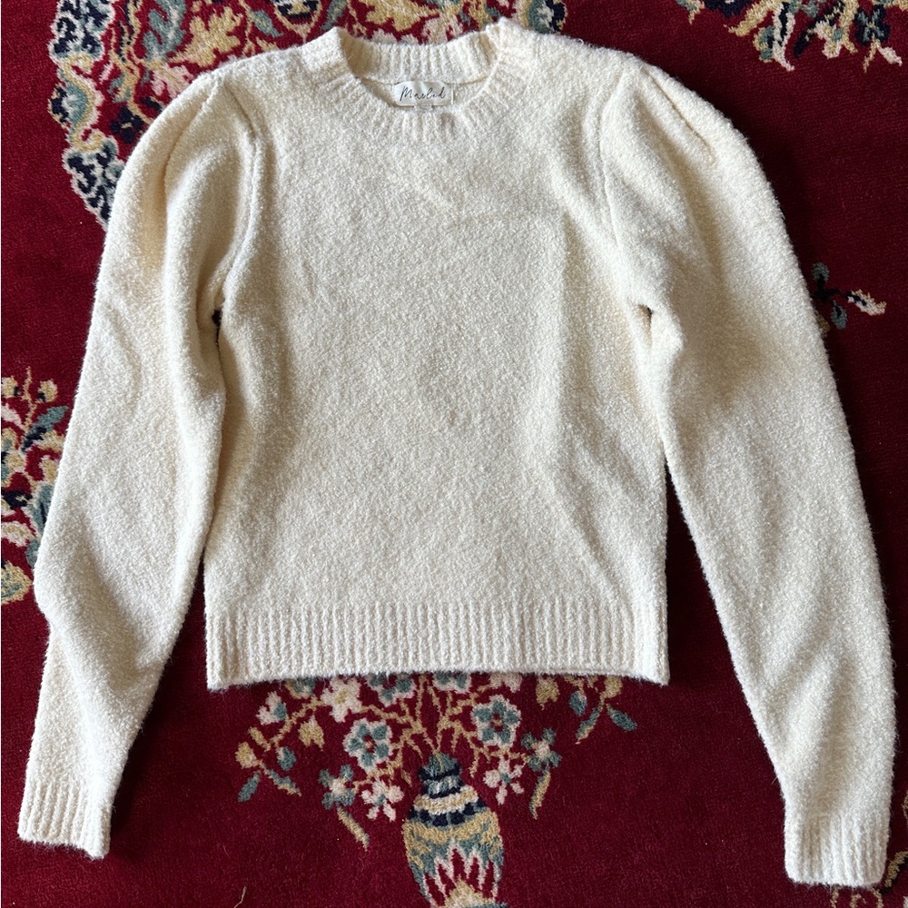 Sweater, Marled, Cream, XS